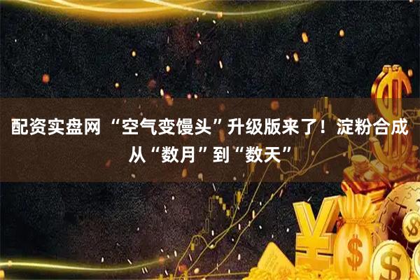 配资实盘网 “空气变馒头”升级版来了！淀粉合成从“数月”到“数天”