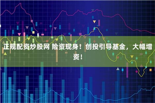 正规配资炒股网 险资现身！创投引导基金，大幅增资！